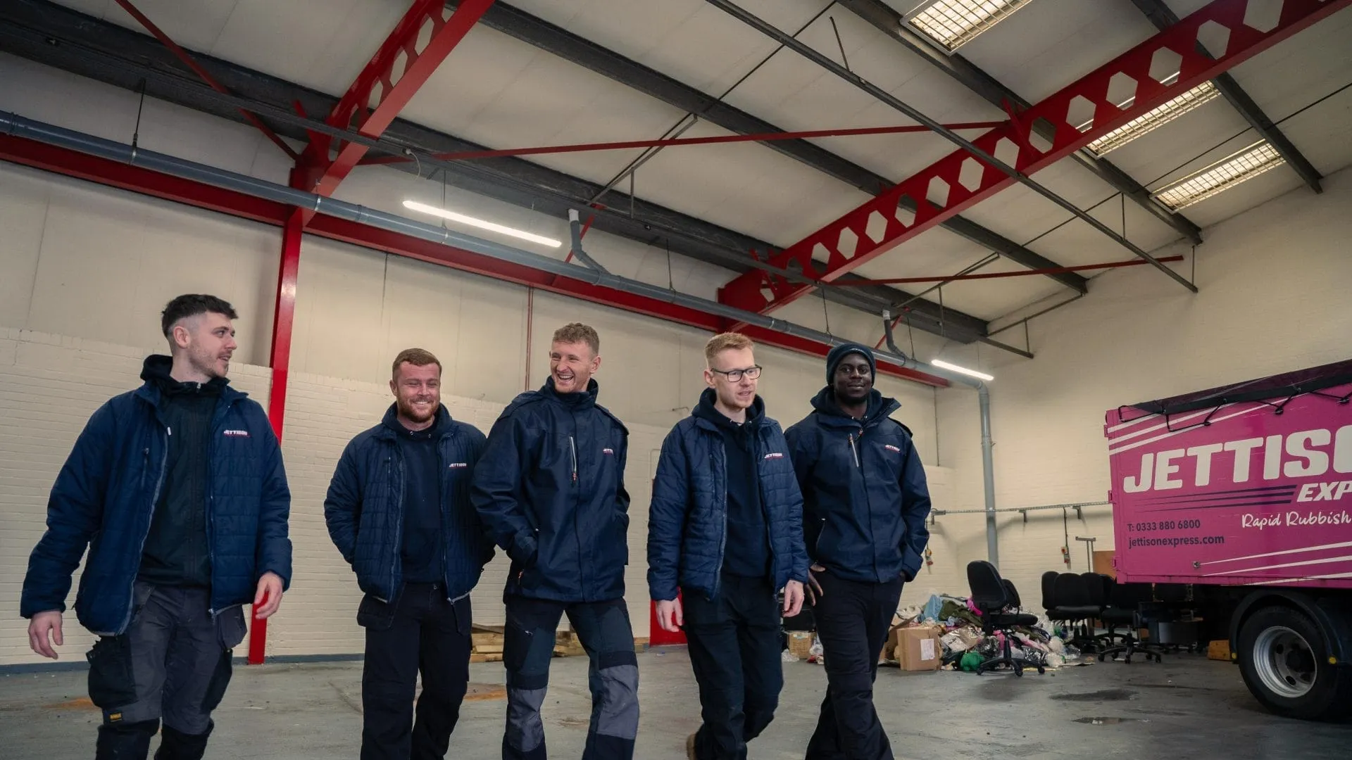 The Jettison Express crew at their Glasgow depot